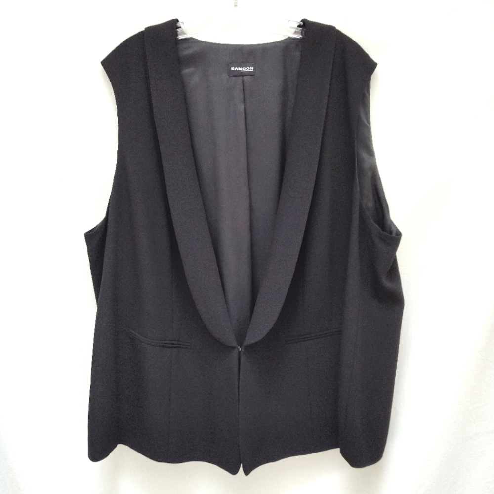 Samoon black vest sleeveless open US 22 plus size 52 business office career job